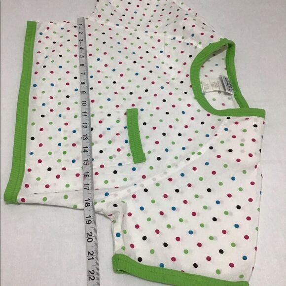 Vintage 70s White Ribbed Crop Top By Rave Reviews Polka Dot Crop Top Size Medium - Picture 5 of 9